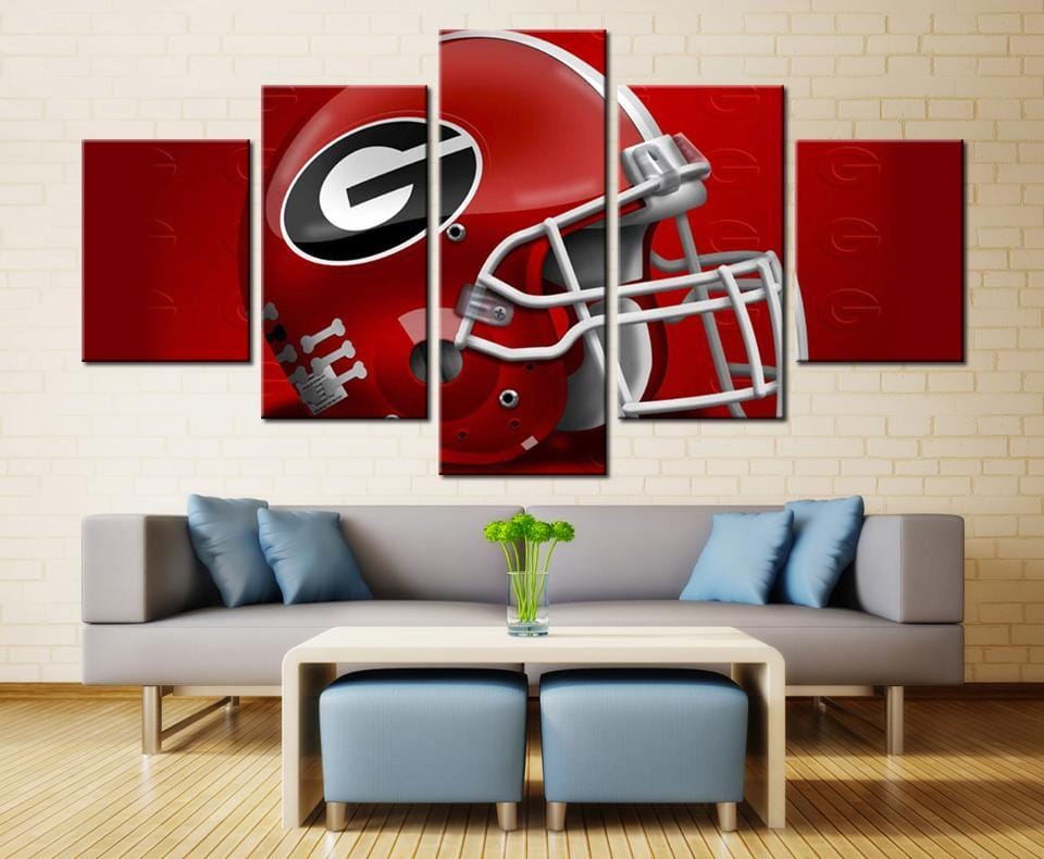 Georgia Bulldogs Helmet Football Team – 5 Panel Canvas Prints Wall Art Home Decor Frame Set 1 Georgia Bulldogs Helmet Football Team – 5 Panel Canvas Prints Wall Art Home Decor Frame Set