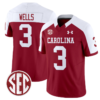 Juice Wells Jersey #3 South Carolina Gamecocks Football 1980 Throwback Vapor Limited SEC Patch Garnet Alternate