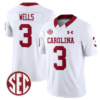 Juice Wells Jersey #3 South Carolina Gamecocks Football 1980 Throwback Vapor Limited SEC Patch White