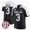Juice Wells Jersey #3 South Carolina Gamecocks Football 1980 Throwback Vapor Limited SEC Patch Black Alternate
