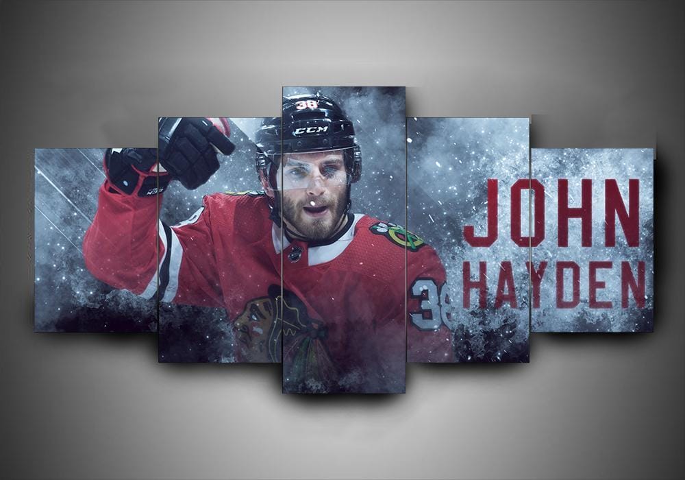 Chicago Blackhawks John Hayden – 5 Panel Canvas Prints Wall Art Home Decor Frame Set 1 Chicago Blackhawks John Hayden – 5 Panel Canvas Prints Wall Art Home Decor Frame Set
