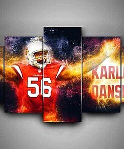 Arizona Cardinals Karlos Dansby – 5 Panel Canvas Prints Wall Art Home Decor Frame Set