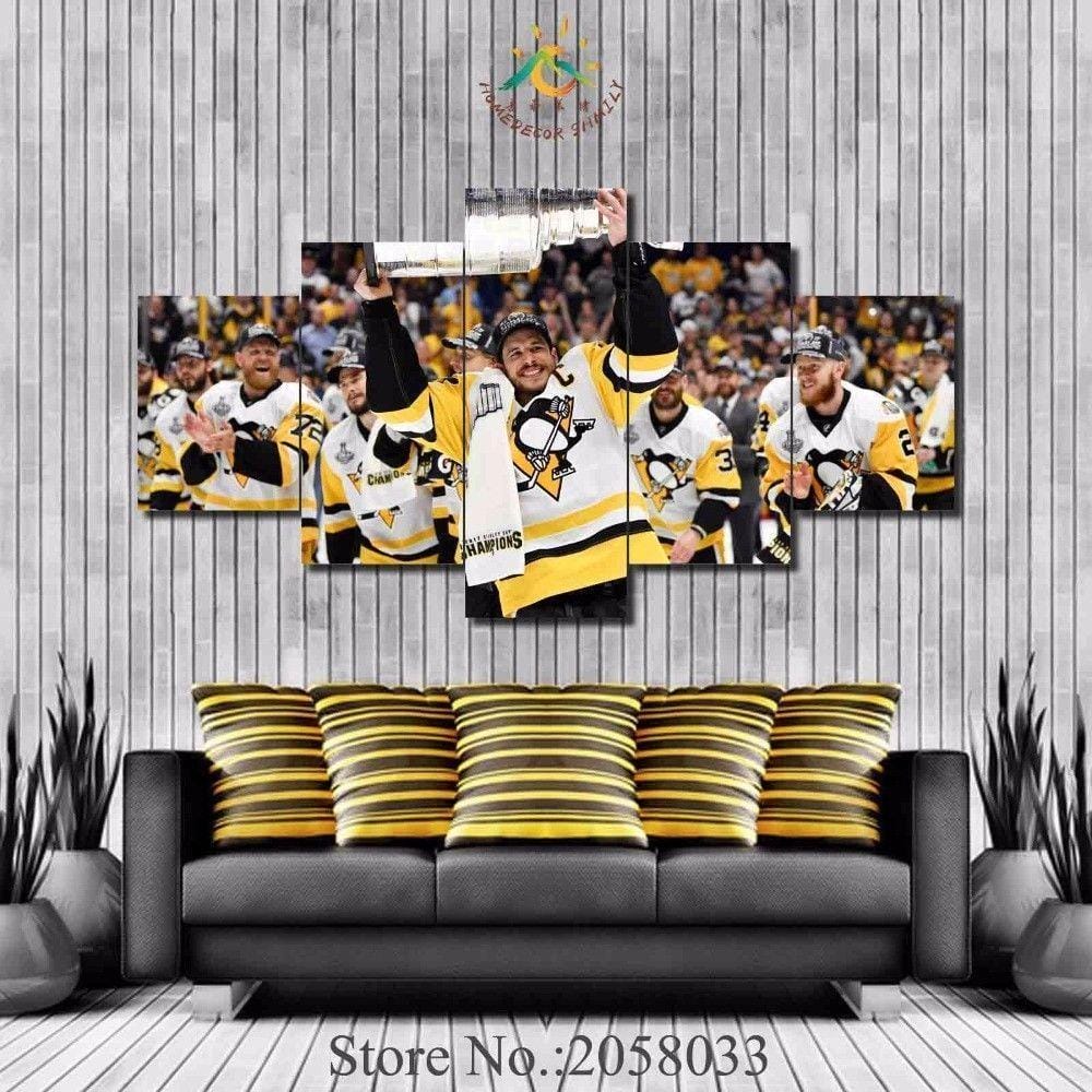 Pittsburgh Penguins 5 Hockey – 5 Panel Canvas Prints Wall Art Home Decor Frame Set 1 Pittsburgh Penguins 5 Hockey – 5 Panel Canvas Prints Wall Art Home Decor Frame Set
