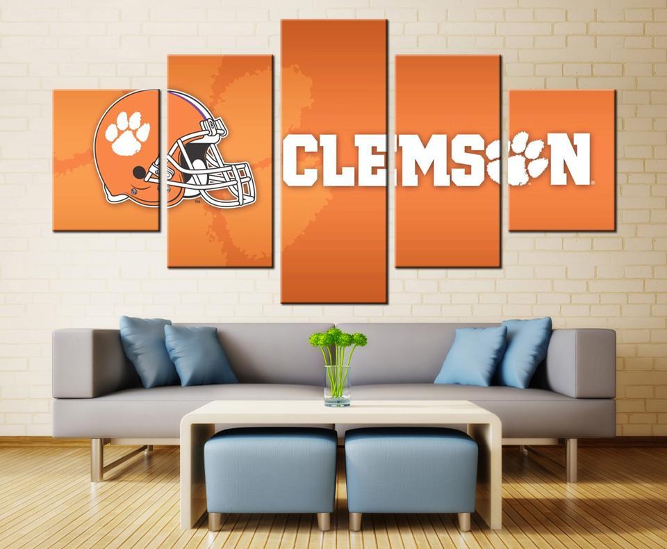Clemson Tigers College Football – 5 Panel Canvas Prints Wall Art Home Decor Frame Set 1 Clemson Tigers College Football – 5 Panel Canvas Prints Wall Art Home Decor Frame Set