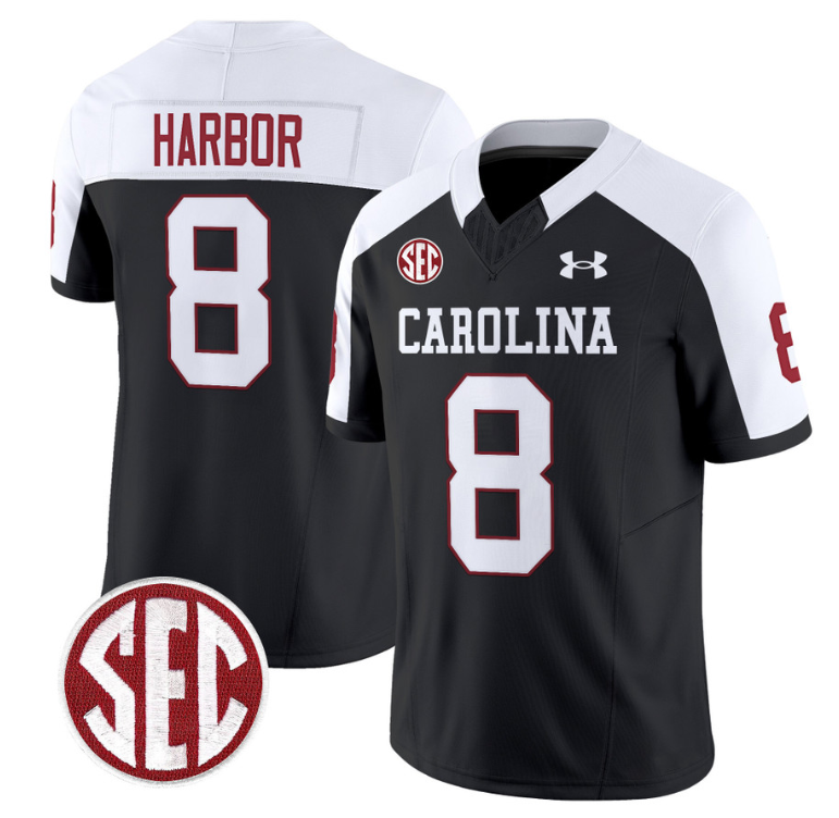 Nyck Harbor Jersey #8 South Carolina Gamecocks Football 1980 Throwback Vapor Limited SEC Patch Black Alternate 8 Nyck Harbor Jersey #8 South Carolina Gamecocks Football 1980 Throwback Vapor Limited SEC Patch Black Alternate