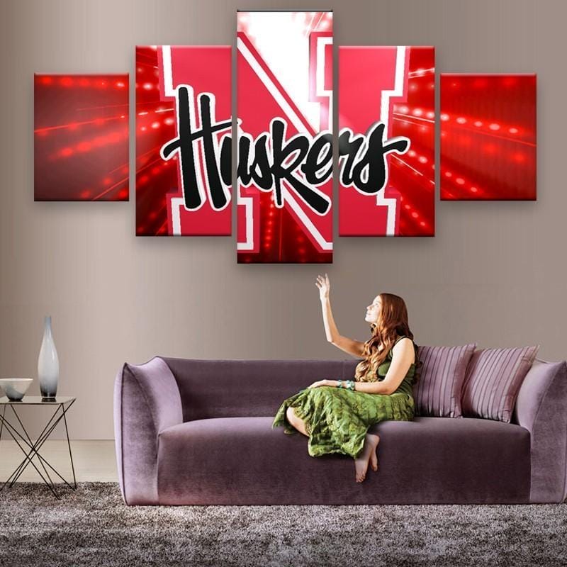 Nebraska Cornhuskers American Football – 5 Panel Canvas Prints Wall Art Home Decor Frame Set 1 Nebraska Cornhuskers American Football – 5 Panel Canvas Prints Wall Art Home Decor Frame Set