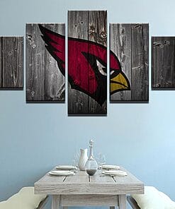 Arizona Cardinals Football – 5 Panel Canvas Prints Wall Art Home Decor Frame Set