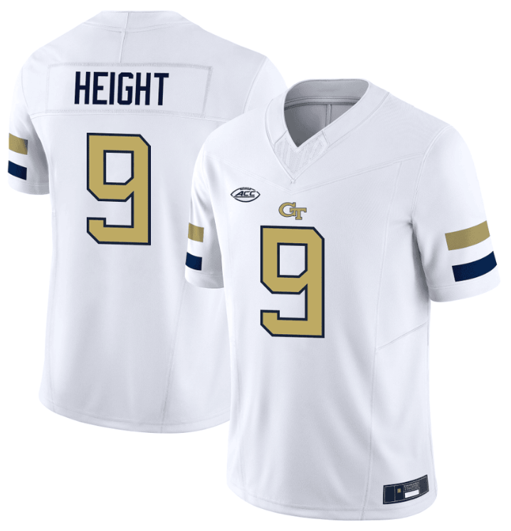 Romello Height Jersey #9 Georgia Tech Yellow Jacket College Football Edition White 8 Romello Height Jersey #9 Georgia Tech Yellow Jacket College Football Edition White
