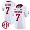 Spencer Rattler Jersey #7 South Carolina Gamecocks Football 1980 Throwback Vapor Limited SEC Patch White