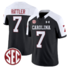 Spencer Rattler Jersey #7 South Carolina Gamecocks Football 1980 Throwback Vapor Limited SEC Patch Black Alternate