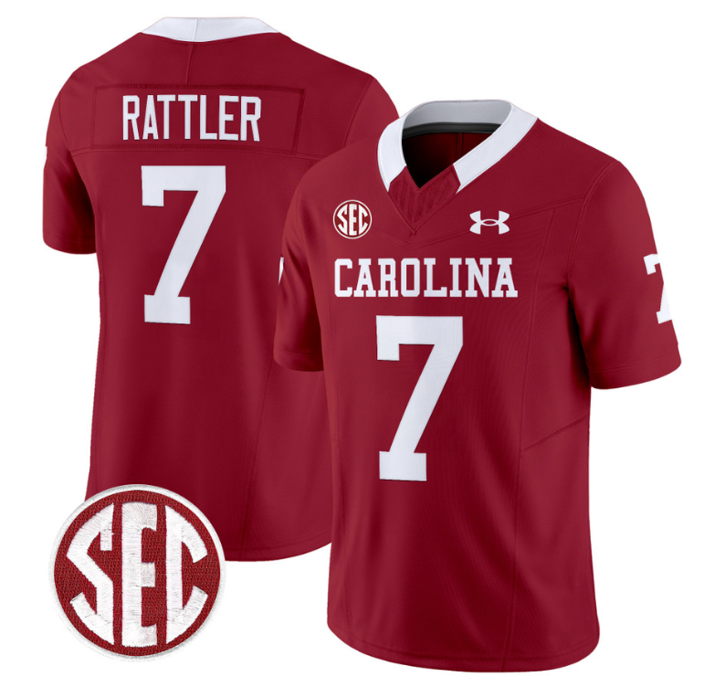 Spencer Rattler Jersey #7 South Carolina Gamecocks Football 1980 Throwback Vapor Limited SEC Patch Garnet 8 Spencer Rattler Jersey #7 South Carolina Gamecocks Football 1980 Throwback Vapor Limited SEC Patch Garnet