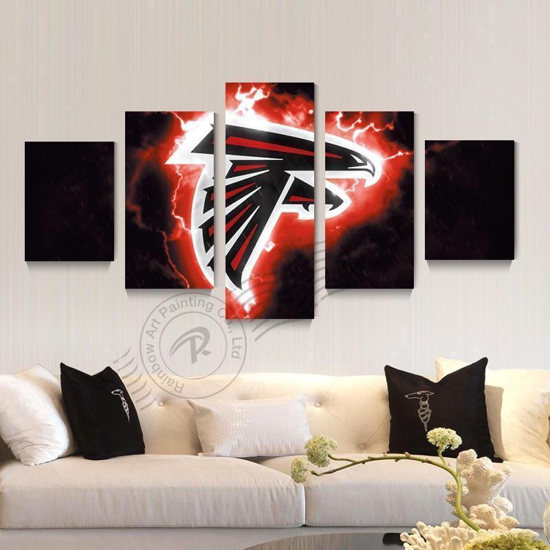 Atlanta Falcons Flame Logo 2 Football – 5 Panel Canvas Prints Wall Art Home Decor Frame Set 2 Atlanta Falcons Flame Logo 2 Football – 5 Panel Canvas Prints Wall Art Home Decor Frame Set - Image 2