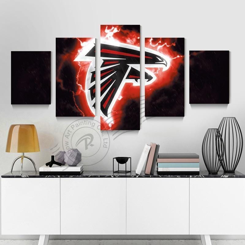 Atlanta Falcons Flame Logo 2 Football – 5 Panel Canvas Prints Wall Art Home Decor Frame Set 1 Atlanta Falcons Flame Logo 2 Football – 5 Panel Canvas Prints Wall Art Home Decor Frame Set