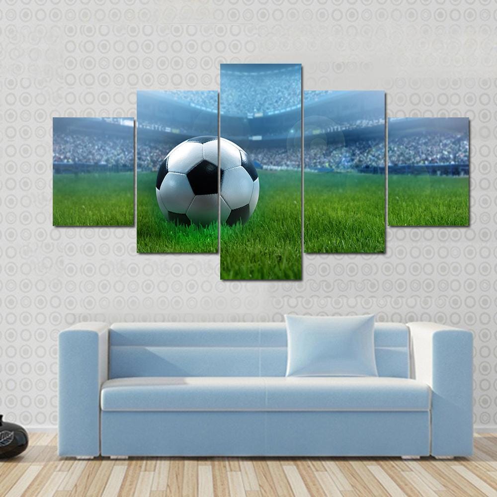 Close-Up Of A Football On A Full Stadium – 5 Panel Canvas Prints Wall Art Home Decor Frame Set 1 Close-Up Of A Football On A Full Stadium – 5 Panel Canvas Prints Wall Art Home Decor Frame Set