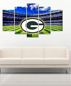 Alternative view of Green Bay Packers Stadium Football – 5 Panel Canvas Prints Wall Art Home Decor Frame Set