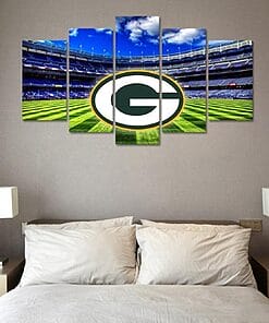 Green Bay Packers Stadium Football – 5 Panel Canvas Prints Wall Art Home Decor Frame Set 6 green bay packers stadium logo nfl football canvas wall art nfl 5259274322009