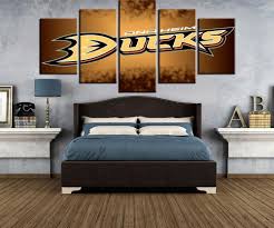 Anaheim Ducks Hockey 1 – 5 Panel Canvas Prints Wall Art Home Decor Frame Set