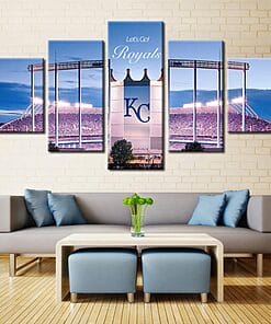 Kansas City Royals Stadium Baseball – 5 Panel Canvas Prints Wall Art Home Decor Frame Set