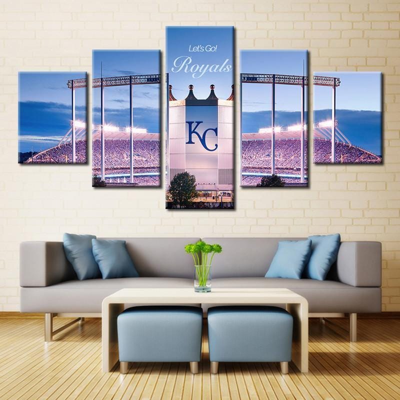 Kansas City Royals Stadium Baseball – 5 Panel Canvas Prints Wall Art Home Decor Frame Set 1 Kansas City Royals Stadium Baseball – 5 Panel Canvas Prints Wall Art Home Decor Frame Set