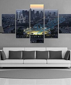 Alternative view of Los Angeles Dodgers Stadium Baseball – 5 Panel Canvas Prints Wall Art Home Decor Frame Set