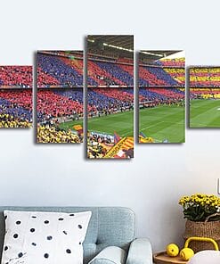 Football Competition Soccer Stadium – 5 Panel Canvas Prints Wall Art Home Decor Frame Set