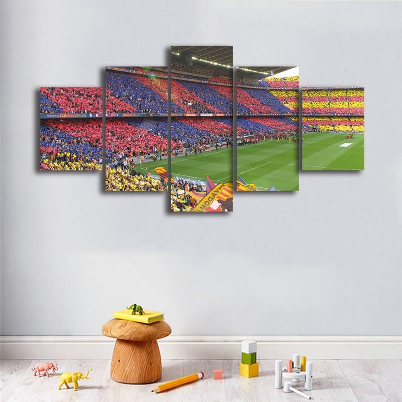 Football Competition Soccer Stadium – 5 Panel Canvas Prints Wall Art Home Decor Frame Set 3 Football Competition Soccer Stadium – 5 Panel Canvas Prints Wall Art Home Decor Frame Set - Image 3