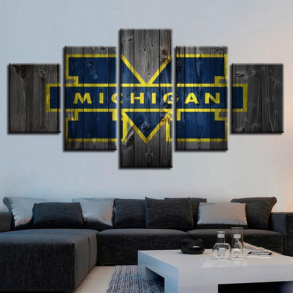 Michigan Wolverines Barnwood Sport – 5 Panel Canvas Prints Wall Art Home Decor Frame Set 1 Michigan Wolverines Barnwood Sport – 5 Panel Canvas Prints Wall Art Home Decor Frame Set