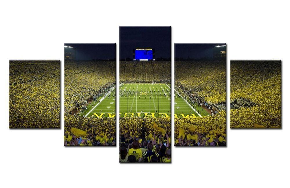 Michigan Wolverines The Big House Stadium Sport – 5 Panel Canvas Prints Wall Art Home Decor Frame Set 2 Michigan Wolverines The Big House Stadium Sport – 5 Panel Canvas Prints Wall Art Home Decor Frame Set - Image 2