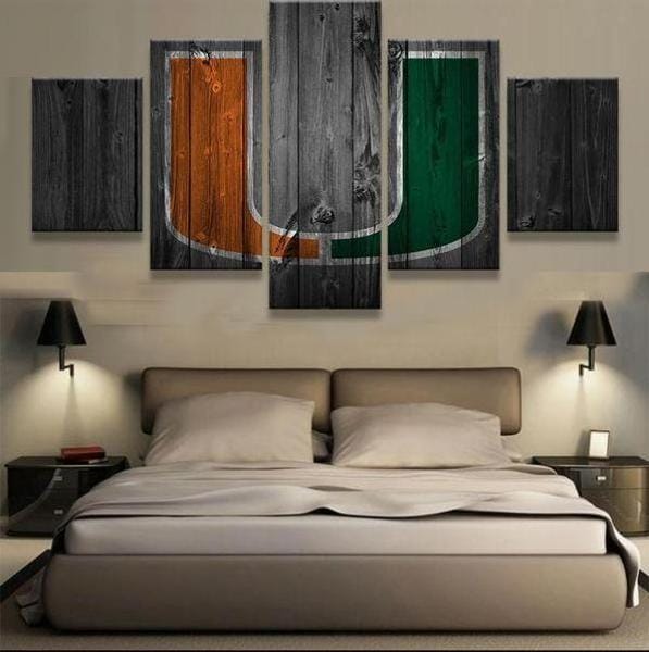 Miami Hurricanes Football Sport – 5 Panel Canvas Prints Wall Art Home Decor Frame Set 1 Miami Hurricanes Football Sport – 5 Panel Canvas Prints Wall Art Home Decor Frame Set