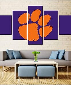 Clemson Tigers – 5 Panel Canvas Prints Wall Art Home Decor Frame Set