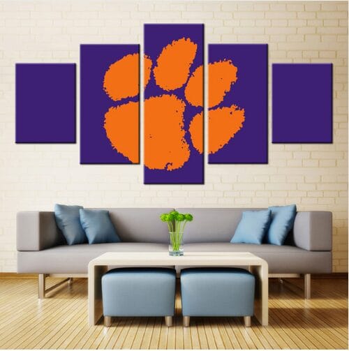 Clemson Tigers – 5 Panel Canvas Prints Wall Art Home Decor Frame Set