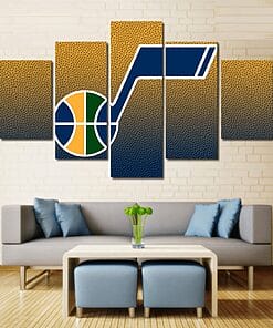 Utah Jazz Poster Print – 5 Panel Canvas Prints Wall Art Home Decor Frame Set