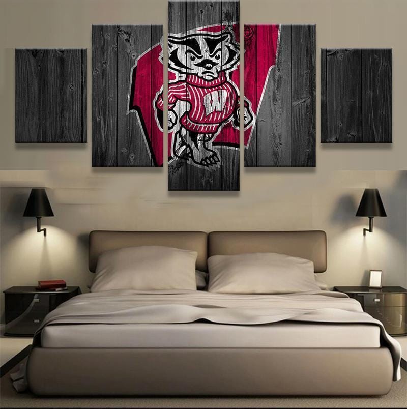Wisconsin Badgers Football Sport – 5 Panel Canvas Prints Wall Art Home Decor Frame Set 1 Wisconsin Badgers Football Sport – 5 Panel Canvas Prints Wall Art Home Decor Frame Set