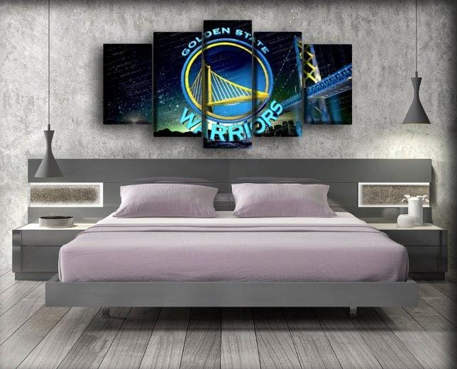 Golden State Warriors Logo Sport – 5 Panel Canvas Prints Wall Art Home Decor Frame Set 3 Golden State Warriors Logo Sport – 5 Panel Canvas Prints Wall Art Home Decor Frame Set - Image 3