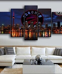 Toronto Raptors City Night – 5 Panel Canvas Prints Wall Art Home Decor Frame Set