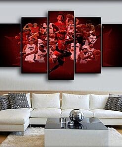 Toronto Raptors Player 5 – 5 Panel Canvas Prints Wall Art Home Decor Frame Set