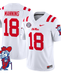 Archie Manning Jersey #18 Ole Miss Rebels Vapor Limited College Football Stitched White