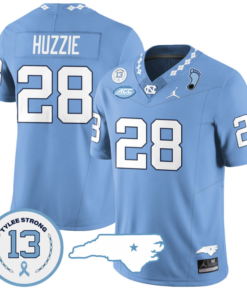 Alijah Huzzie Jersey #28 North Carolina Tar Heels Vapor College Football Stitched Blue