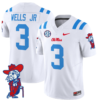Antwane Wells Jr Jersey #3 Ole Miss Rebels Vapor Limited College Football Stitched 2024 White