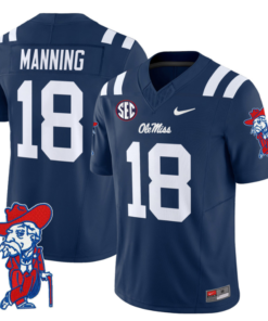 Archie Manning Jersey #18 Ole Miss Rebels Vapor Limited College Football Stitched Navy