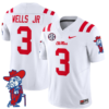Antwane Wells Jr Jersey #3 Ole Miss Rebels Vapor Limited College Football Stitched White