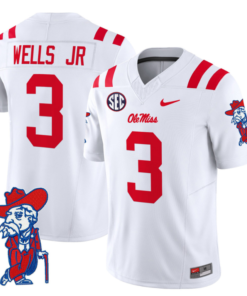 Antwane Wells Jr Jersey #3 Ole Miss Rebels Vapor Limited College Football Stitched White