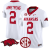 Andrew Armstrong Jersey #2 Arkansas Razorbacks Vapor Limited College Football Stitched White