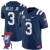 Antwane Wells Jr Jersey #3 Ole Miss Rebels Vapor Limited College Football Stitched Navy