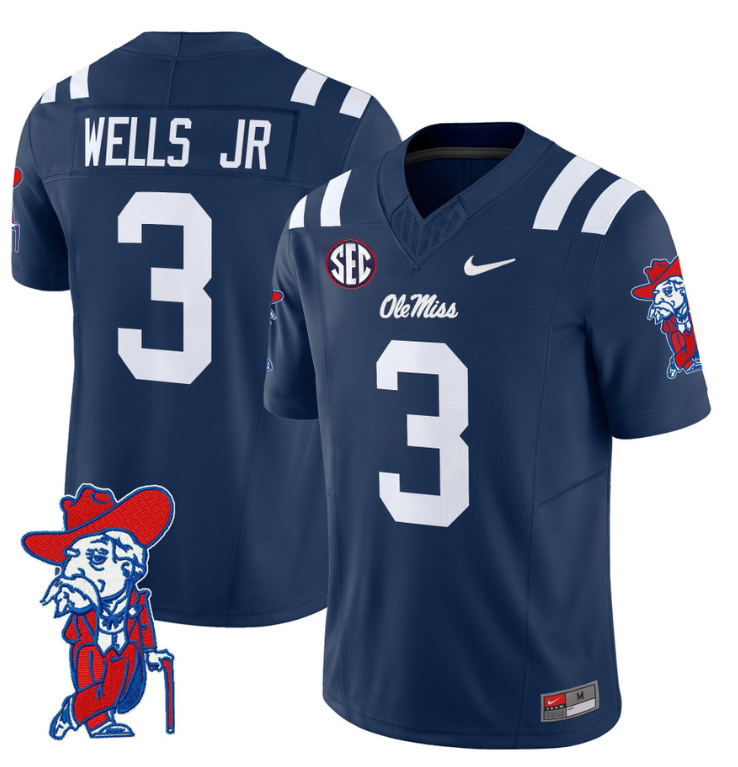 Antwane Wells Jr Jersey #3 Ole Miss Rebels Vapor Limited College Football Stitched Navy 8 Antwane Wells Jr Jersey #3 Ole Miss Rebels Vapor Limited College Football Stitched Navy