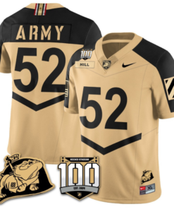 Austin Hill Jersey #52 Army Black Knights Vapor Limited College Football Stitched Gold Alternate