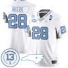 Alijah Huzzie Jersey #28 North Carolina Tar Heels Vapor College Football Stitched White