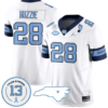 Alijah Huzzie Jersey #28 North Carolina Tar Heels Vapor College Football Stitched Alternate White