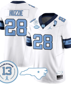 Alijah Huzzie Jersey #28 North Carolina Tar Heels Vapor College Football Stitched Alternate White