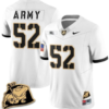 Austin Hill Jersey #52 Army Black Knights Jersey Rocky The Bulldog Patch Vapor Limited College Football Stitched White